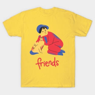 Boy and Dog Best Friends T-Shirt